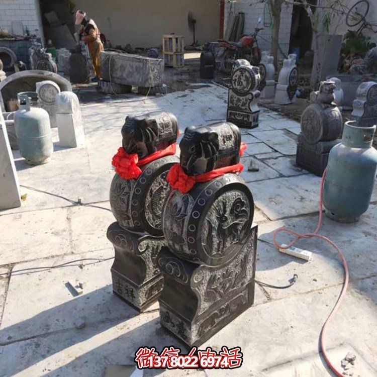 精美大理石仿古舊門墩雕塑，打造完美中式庭院