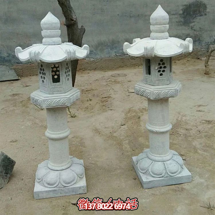 太陽能仿古中式大理石石燈，點亮你的花園