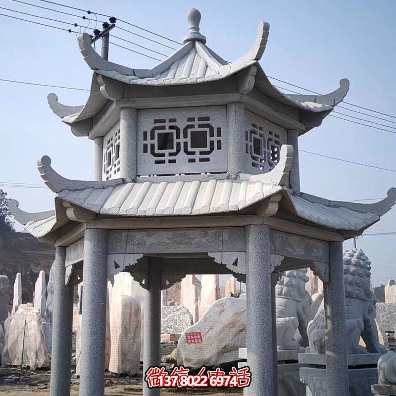 雙層仿古建涼亭，裝點(diǎn)花園、廣場，增添雕塑藝術(shù)氣息