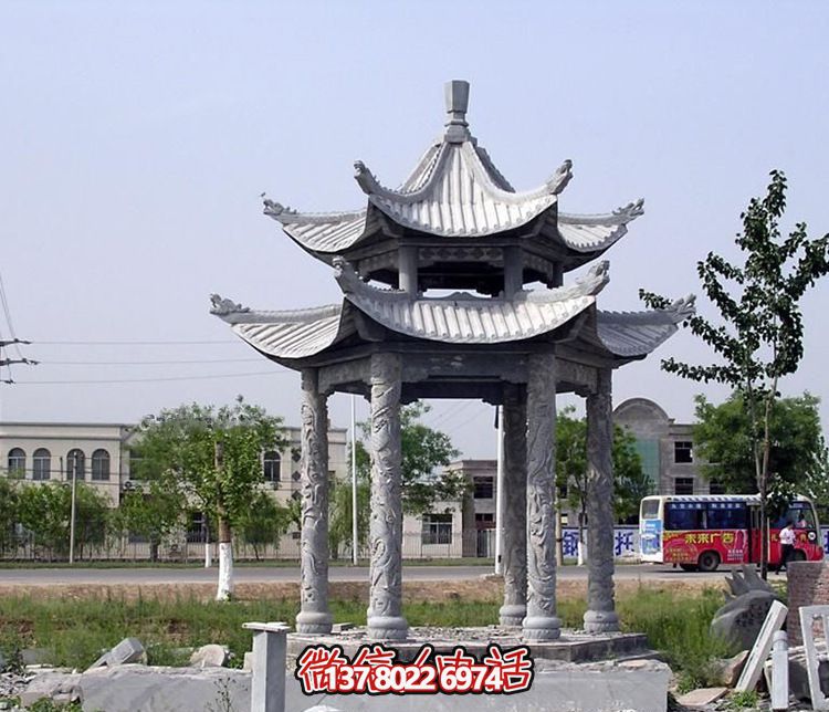 精美古建筑雕塑雙層涼亭,為公園廣場注入古典風情 精美古建筑雕塑雙層涼亭,為公園廣場注入古典風情
