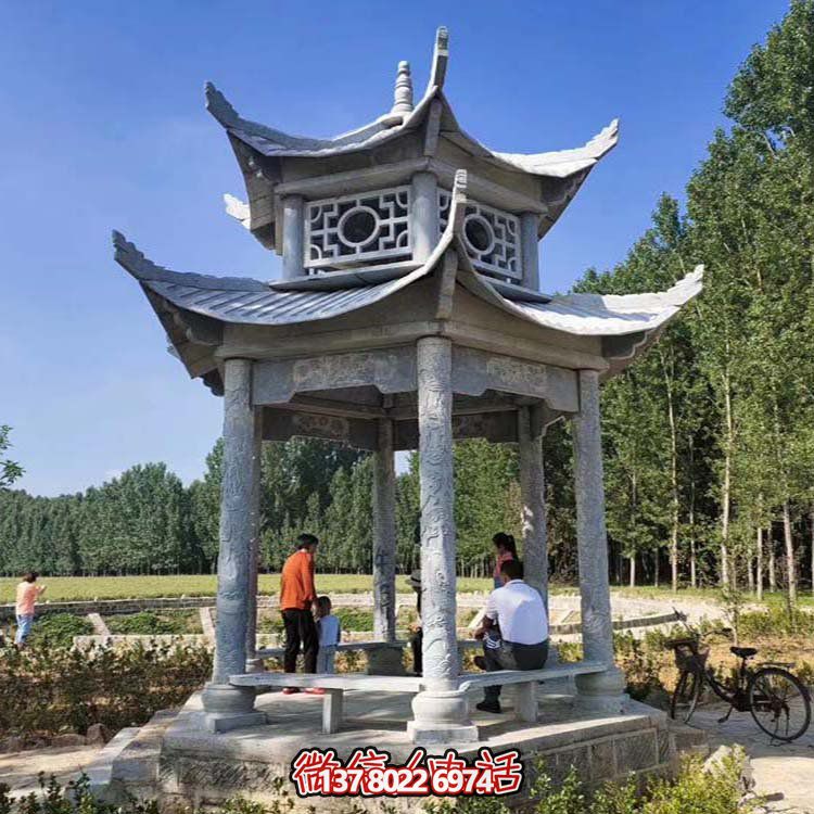 多層中式涼亭，完美雕塑戶外公園