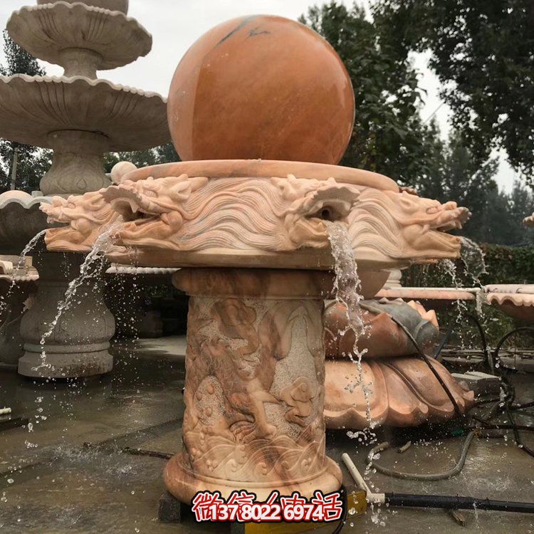 天然紅木雕刻龍頭風(fēng)水球，企業(yè)禮品貼心挑選