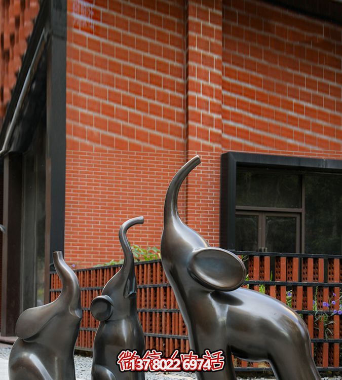 高端玻璃鋼擺件仿銅抽象大象，給你帶來美好生活
