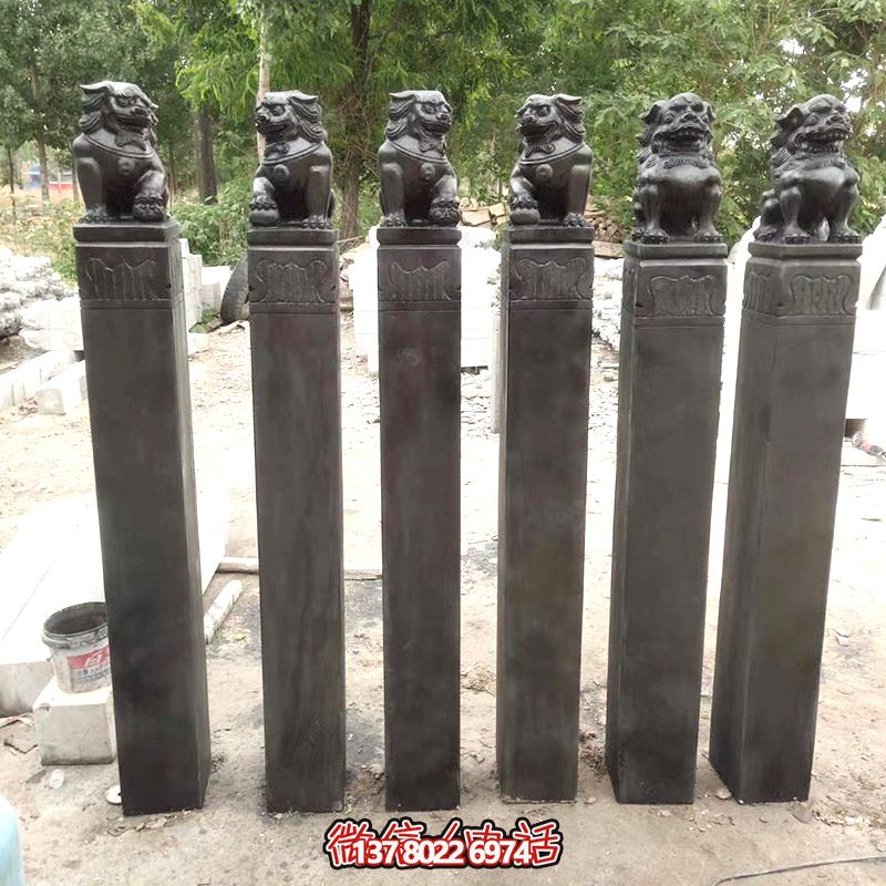 古雅青石仿古石獅子拴馬柱,點綴庭院門前 古雅青石仿古石獅子拴馬柱,點綴庭院門前
