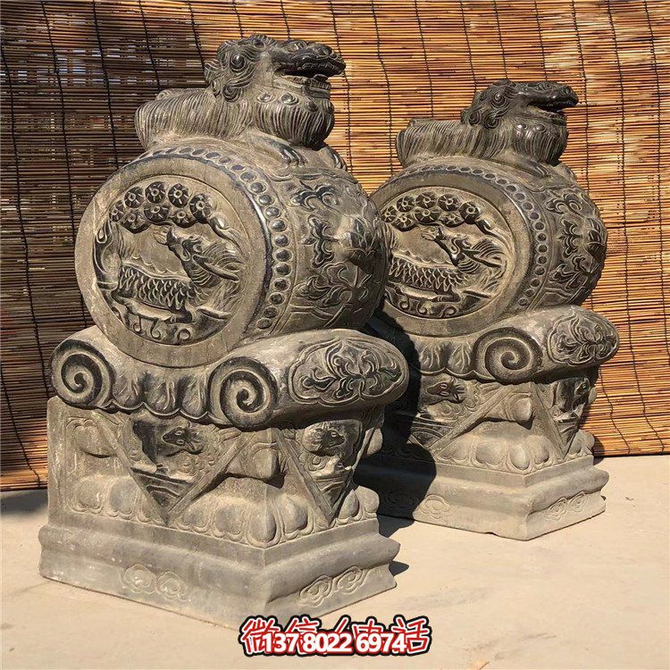 仿古石門墩，精致唯美