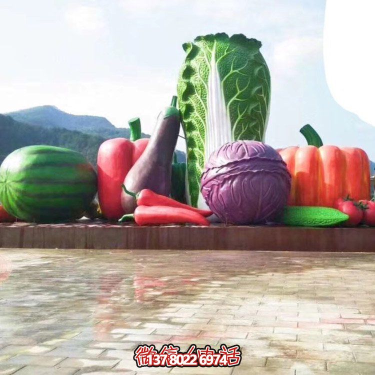 玻璃鋼大型仿真景觀擺件，蔬菜水果裝飾