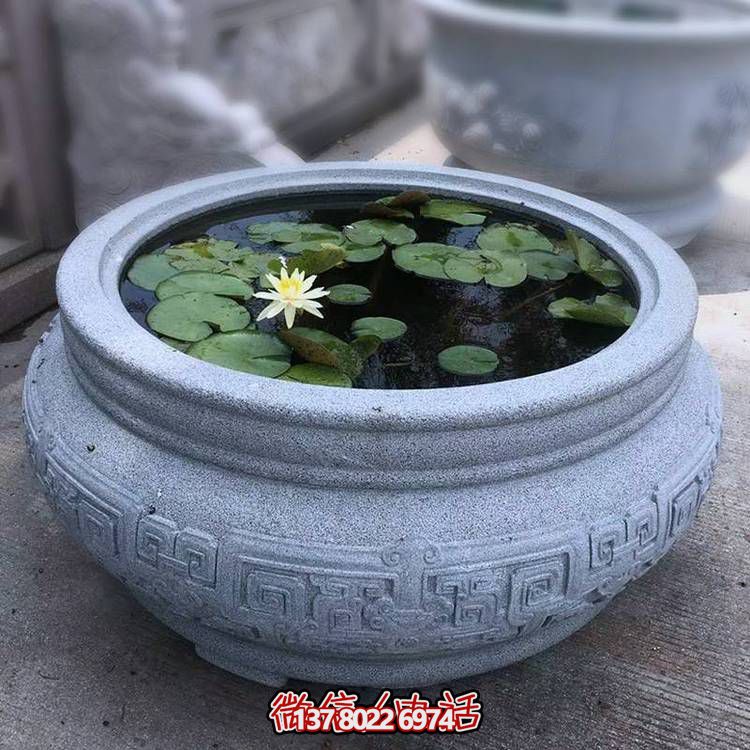 仿古大理石石雕魚缸，用藝術裝點你的生活