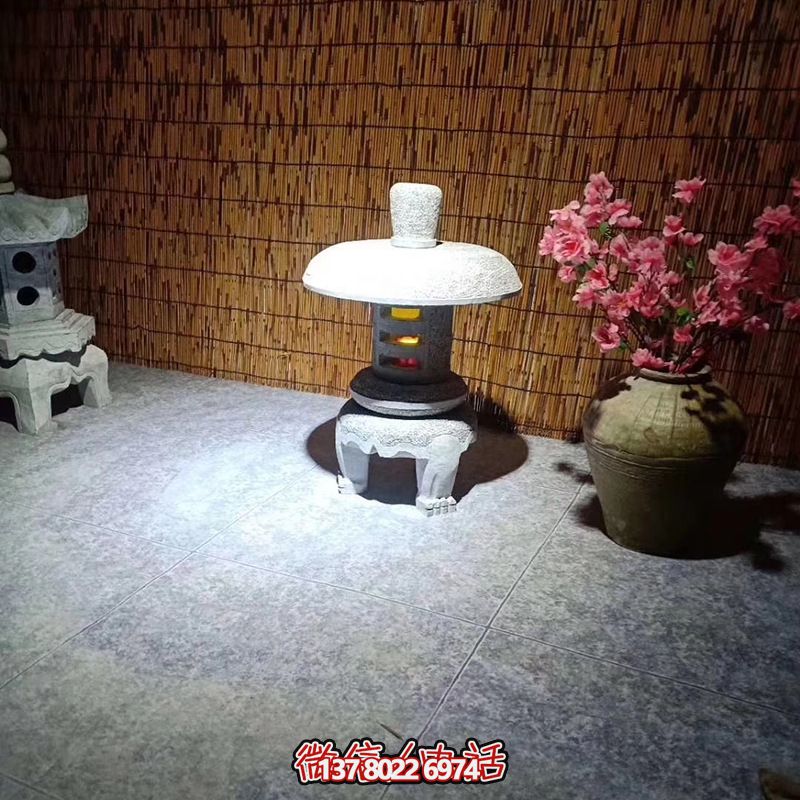 太陽能石燈落地日式庭院裝飾擺件 太陽能石燈落地日式庭院裝飾擺件