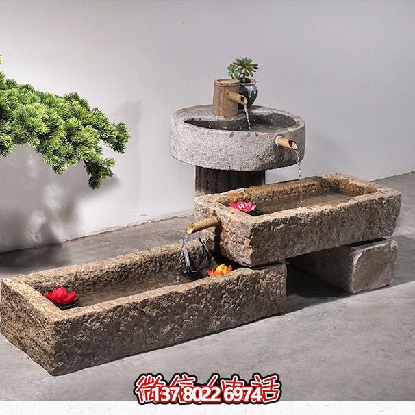 石槽組合戶外魚缸，完美景觀美化家居養(yǎng)魚空間