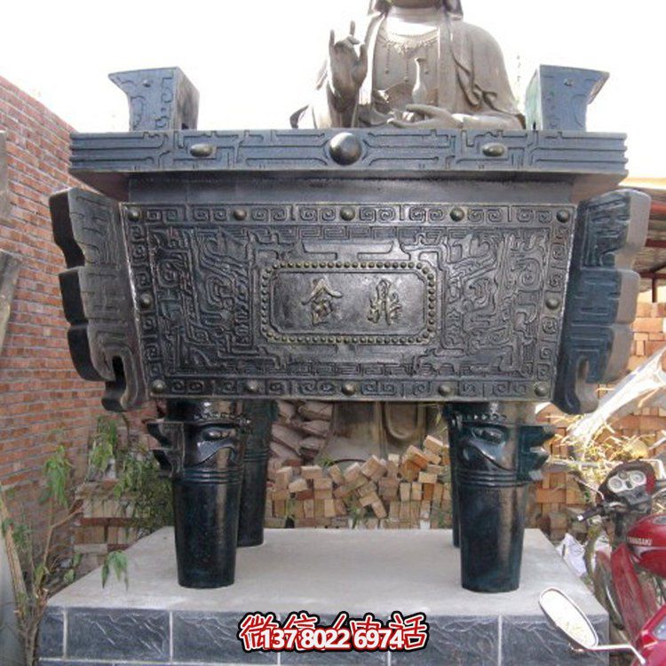 精美佛教用品銅香爐擺件，長方形裝飾家居
