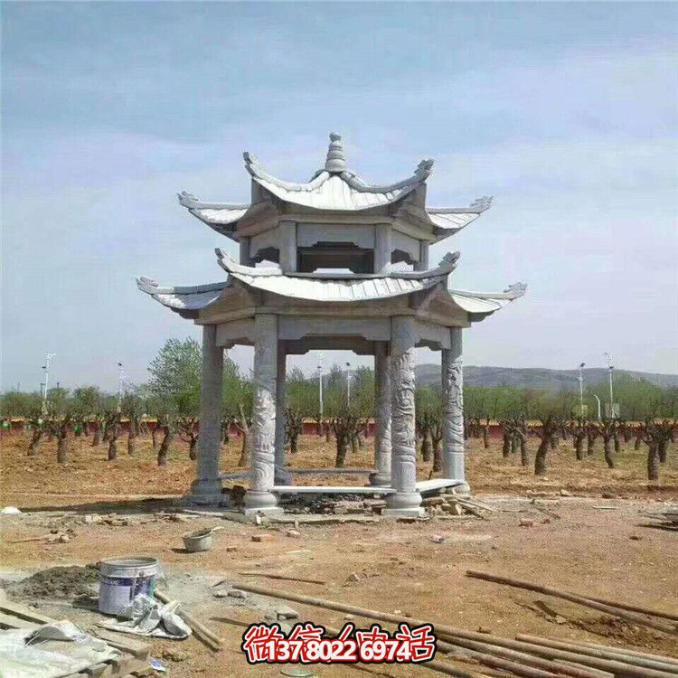 雙層雕塑涼亭，為景區(qū)、園林、戶(hù)外環(huán)境提供視覺(jué)美感