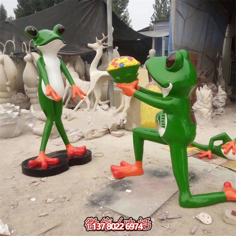 創意玻璃鋼青蛙雕塑，為景區帶來卡通新穎的景觀