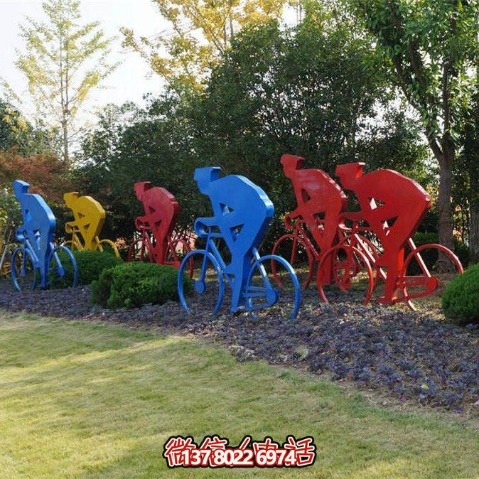 不銹鋼剪影賽車擺件，點綴公園草坪