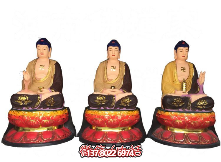 玻璃鋼仿真彩繪如來佛祖供奉雕塑，擁有神秘而又寧靜的氣息