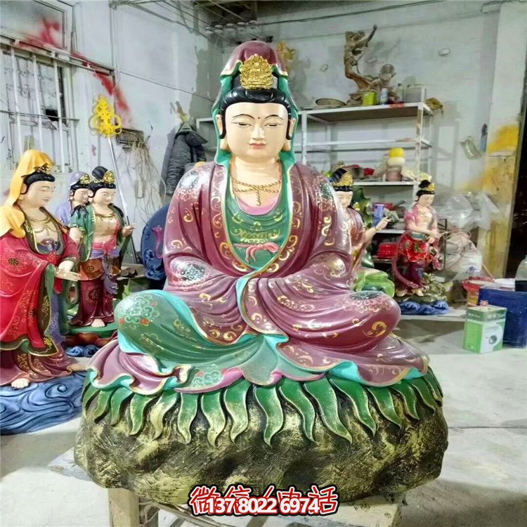 玻璃鋼藝術品大型彩繪供奉佛像觀音雕塑 玻璃鋼藝術品大型彩繪供奉佛像觀音雕塑
