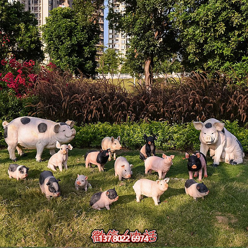 玻璃鋼豬雕塑,擺放一群,裝點動物園 玻璃鋼豬雕塑,擺放一群,裝點動物園