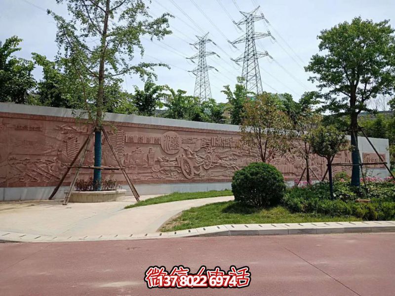 鄭州賈魯河石材浮雕墻，花崗巖《今朝勝景》